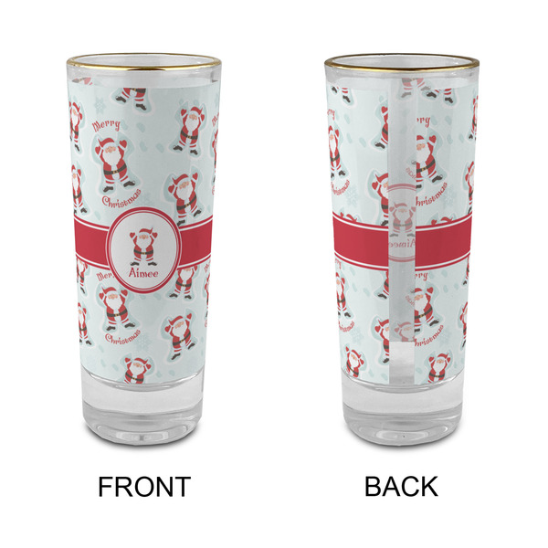 Santa Clause Making Snow Angels Glass Shot Glass - 2 oz - Single - APPROVAL