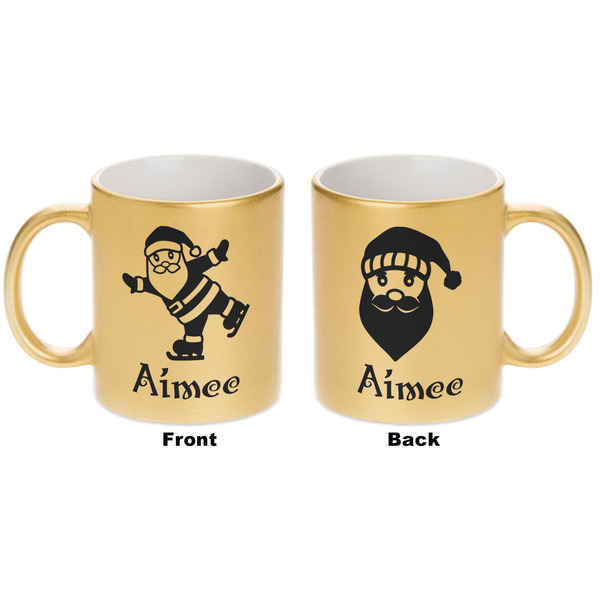 Santa Clause Making Snow Angels Gold Mug - Apvl