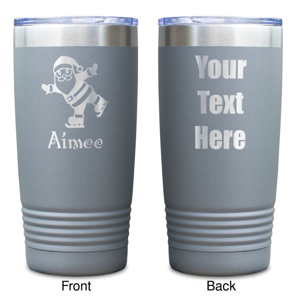 Santa Clause Making Snow Angels Gray Polar Camel Tumbler - 20oz - Double Sided - Approval