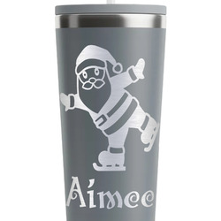 Santa Clause Making Snow Angels RTIC Everyday Tumbler with Straw - 28oz - Grey - Single-Sided (Personalized)