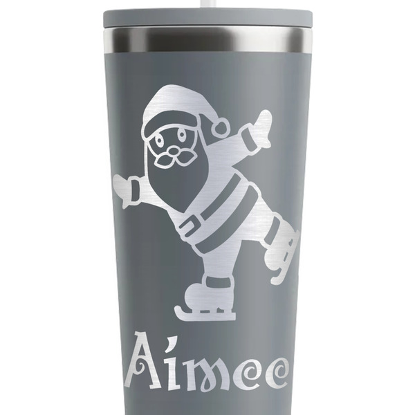 Santa Clause Making Snow Angels Grey RTIC Everyday Tumbler - 28 oz. - Close Up