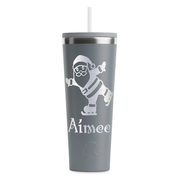 Santa Clause Making Snow Angels Grey RTIC Everyday Tumbler - 28 oz. - Front