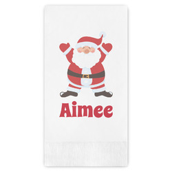 Santa Clause Making Snow Angels Guest Towels - Full Color (Personalized)