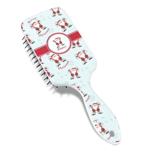 Santa Clause Making Snow Angels Hair Brush - Angle View