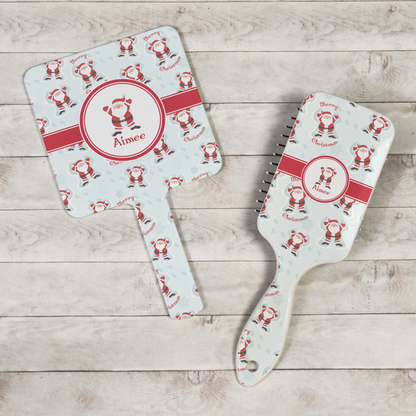 Santa Clause Making Snow Angels Hand Mirrors - In Context