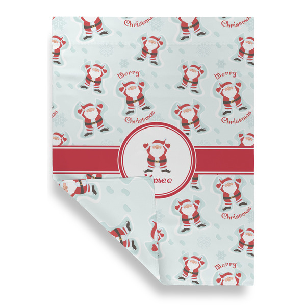 Santa Clause Making Snow Angels House Flags - Double Sided - FRONT FOLDED