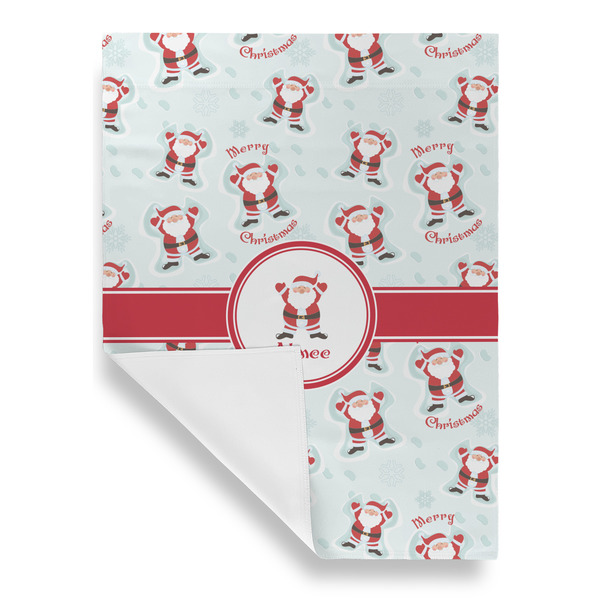 Santa Clause Making Snow Angels House Flags - Single Sided - FRONT FOLDED