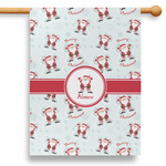 Santa Clause Making Snow Angels 28" House Flag (Personalized)