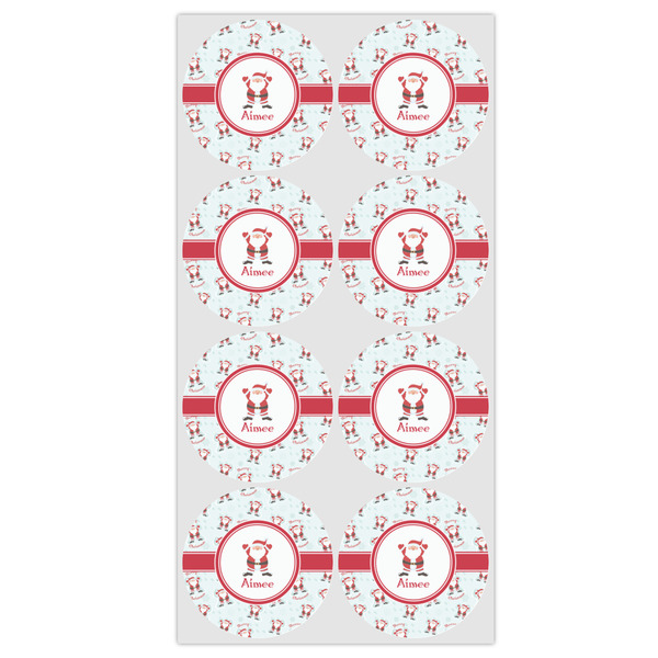 Santa Clause Making Snow Angels Icing Circle - Medium - Set of 8