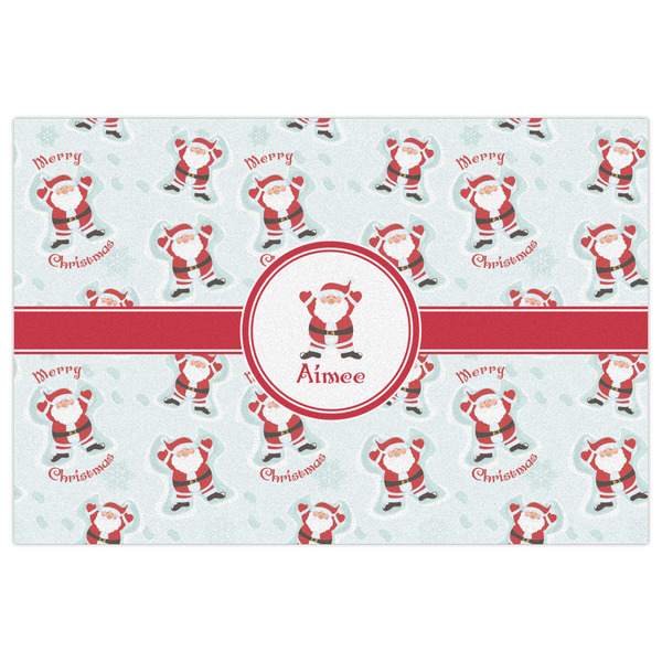 Santa Clause Making Snow Angels Indoor / Outdoor Rug - 2'x3' - Front Flat