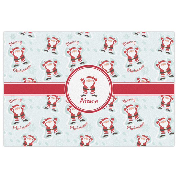 Santa Clause Making Snow Angels Indoor / Outdoor Rug - 4'x6' - Front Flat