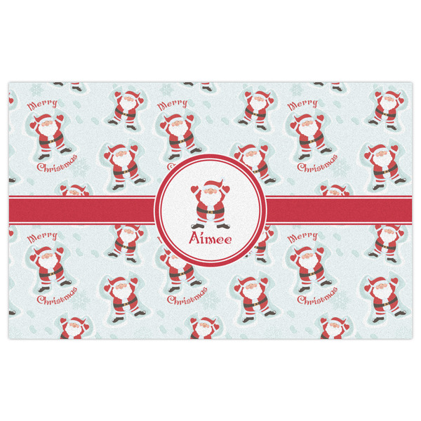 Santa Clause Making Snow Angels Indoor / Outdoor Rug - 5'x8' - Front Flat