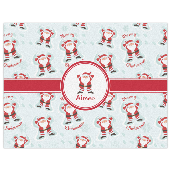 Santa Clause Making Snow Angels Indoor / Outdoor Rug - 6'x8' - Front Flat