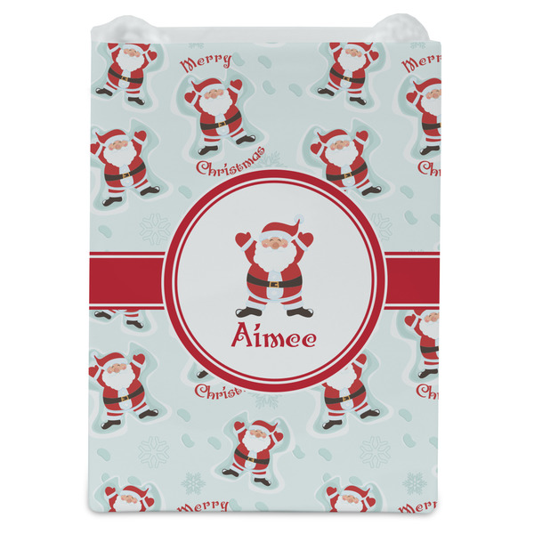 Santa Clause Making Snow Angels Jewelry Gift Bag - Gloss - Front