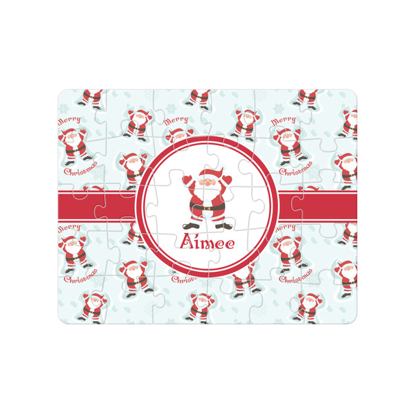 Custom Santa Clause Making Snow Angels Jigsaw Puzzles (Personalized)