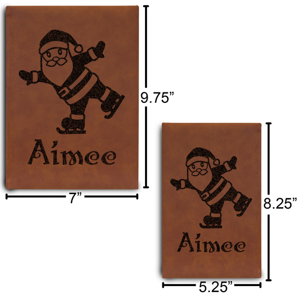 Santa Clause Making Snow Angels Journal Size Comparisons w/ Dimensions