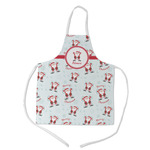 Santa Clause Making Snow Angels Kid's Apron w/ Name or Text