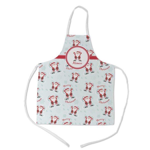 Custom Santa Clause Making Snow Angels Kid's Apron w/ Name or Text