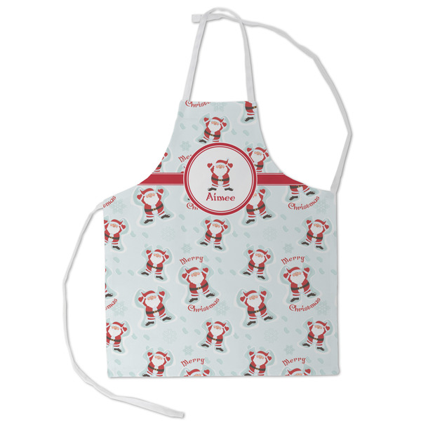 Custom Santa Clause Making Snow Angels Kid's Apron - Small (Personalized)