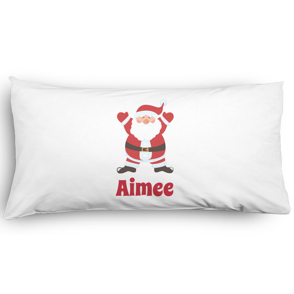 Custom Santa Clause Making Snow Angels Pillow Case - King - Graphic (Personalized)