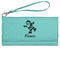 Santa Clause Making Snow Angels Ladies Wallet - Leather - Teal - Front View