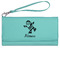Santa Clause Making Snow Angels Ladies Leatherette Wallet - Laser Engraved- Teal (Personalized)