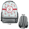 Santa Clause Making Snow Angels Large Backpack - Gray - Front & Back View