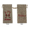 Santa Clause Making Snow Angels Large Burlap Gift Bags - Front & Back