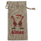 Santa Clause Making Snow Angels Large Burlap Gift Bag - Front (Personalized)