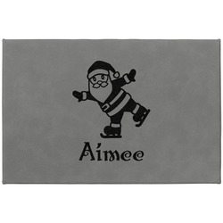 Santa Clause Making Snow Angels Large Gift Box w/ Engraved Leather Lid (Personalized)