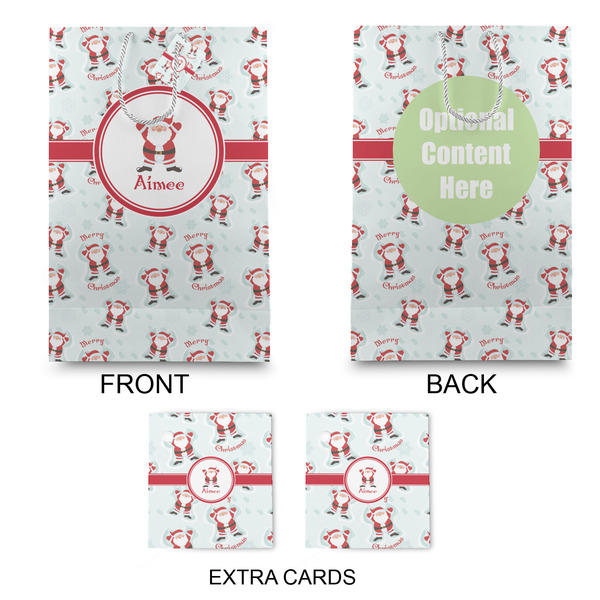 Santa Clause Making Snow Angels Large Gift Bag - Approval