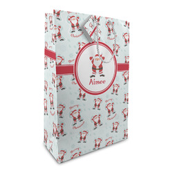 Santa Clause Making Snow Angels Large Gift Bag (Personalized)