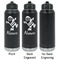 Santa Clause Making Snow Angels Laser Engraved Water Bottles - 2 Styles - Front & Back View