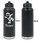 Santa Clause Making Snow Angels Laser Engraved Water Bottles - Front Engraving - Front & Back View