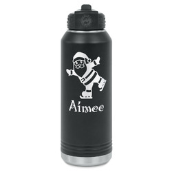 Santa Clause Making Snow Angels Water Bottles - Laser Engraved - Front & Back (Personalized)