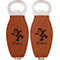 Santa Clause Making Snow Angels Leather Bar Bottle Opener - Front and Back (double sided)