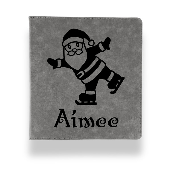 Santa Clause Making Snow Angels Leather Binder - 1" - Grey - Front View