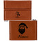 Santa Clause Making Snow Angels Leather Business Card Holder - Front Back