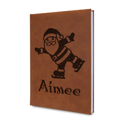 Santa Clause Making Snow Angels Leather Sketchbook - Small - Double Sided (Personalized)