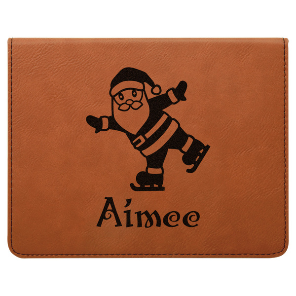 Santa Clause Making Snow Angels Leatherette 4-Piece Wine Tool Set Flat