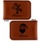 Santa Clause Making Snow Angels Leatherette Magnetic Money Clip - Front and Back