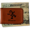 Santa Clause Making Snow Angels Leatherette Magnetic Money Clip - Front