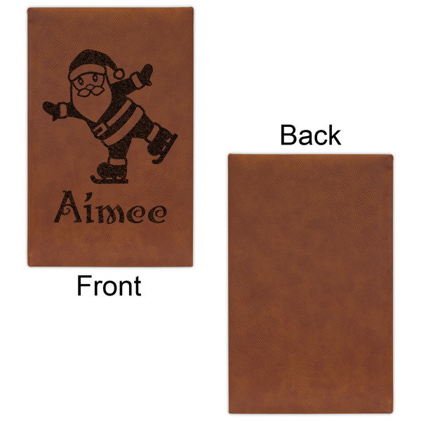Santa Clause Making Snow Angels Leatherette Sketchbooks - Small - Single Sided - Front & Back View