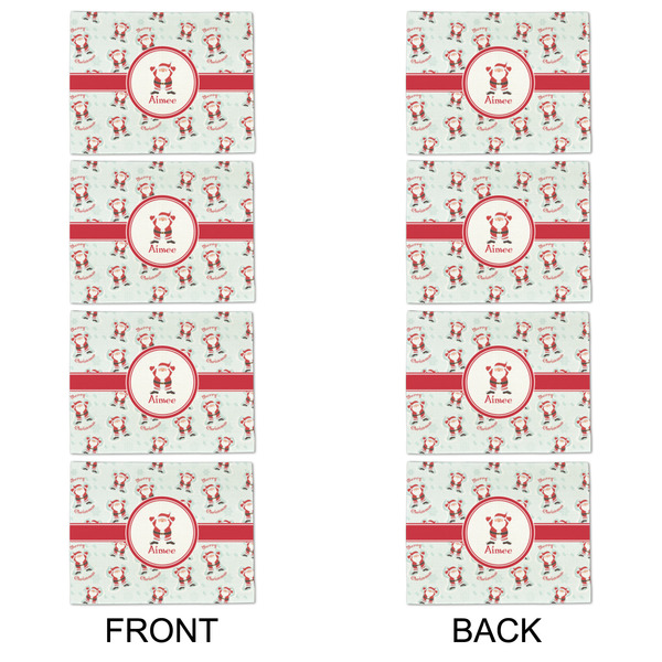 Santa Clause Making Snow Angels Linen Placemat - APPROVAL Set of 4 (double sided)