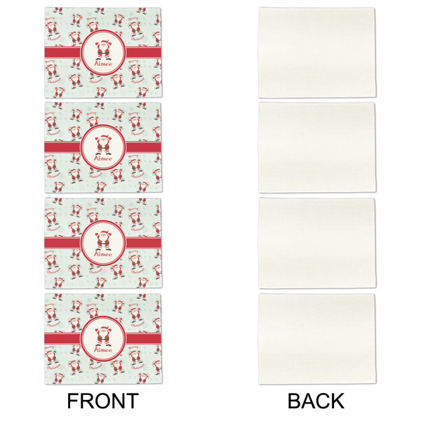 Santa Clause Making Snow Angels Linen Placemat - APPROVAL Set of 4 (single sided)