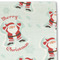 Santa Clause Making Snow Angels Linen Placemat - DETAIL