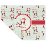 Santa Clause Making Snow Angels Double-Sided Linen Placemat - Single w/ Name or Text