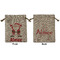 Santa Clause Making Snow Angels Medium Burlap Gift Bag - Front & Back (Personalized)