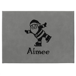 Santa Clause Making Snow Angels Medium Gift Box w/ Engraved Leather Lid (Personalized)