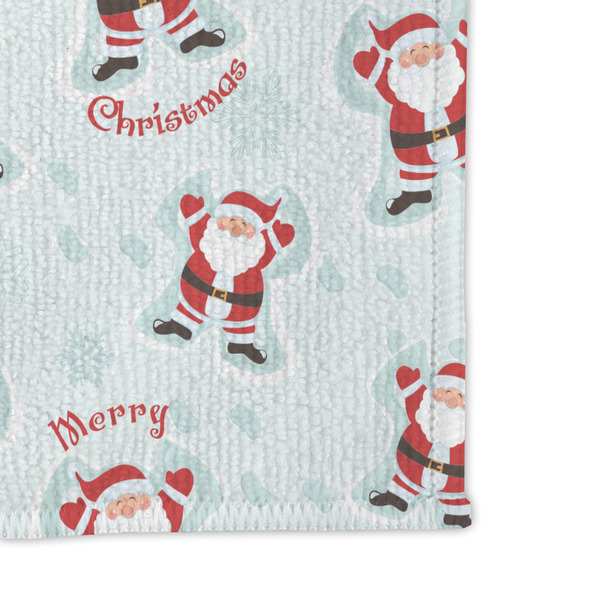 Santa Clause Making Snow Angels Microfiber Dish Rag - DETAIL